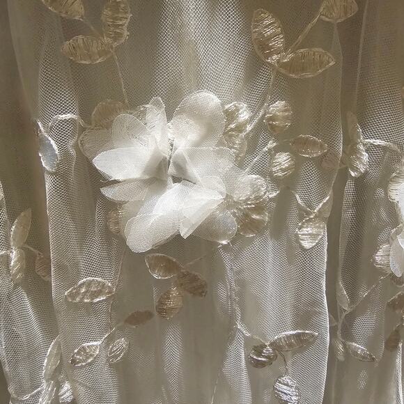 Selfie Leslie XS Tulle Midi Bow Back Romantic ALine Cocktail Wedding Guest Dress - Picture 10 of 16